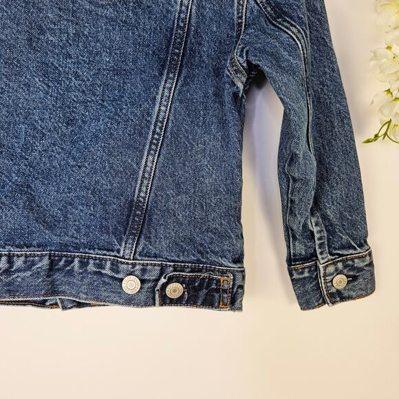 Gap Kids Denim Jacket Blue Jean Trucker Style Spring 2024 Classic Button Small 6 - Picture 5 of 12